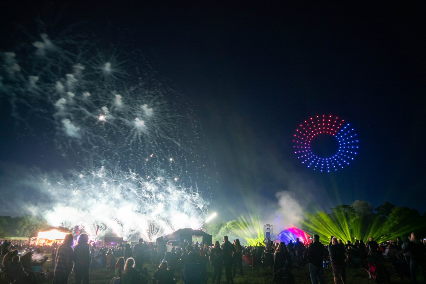 Photo frames of fireworks event